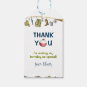 De Grote Vist Verjaardag Dank u Label Cadeaulabel (Voorkant)