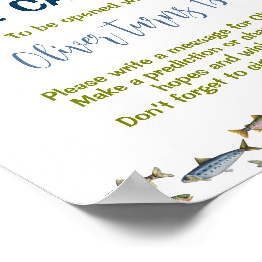 De grote Vist Verjaardag Tijd Capsule teken Poster (Hoek)