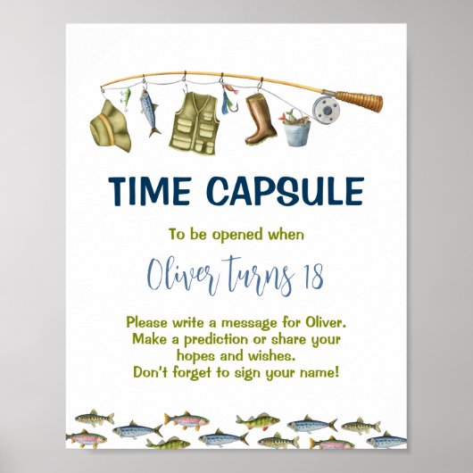 De grote Vist Verjaardag Tijd Capsule teken Poster (Voorkant)
