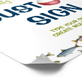 De grote Vist verjaardagsfeesttafelteken Poster (Hoek)