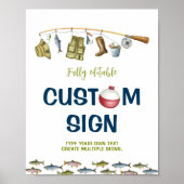 De grote Vist verjaardagsfeesttafelteken Poster (Voorkant)