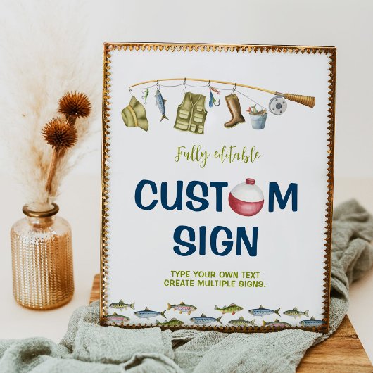 De grote Vist verjaardagsfeesttafelteken Poster