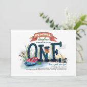 De grote Viste de beroemde jongens eerste verjaard Kaart (Staand voorkant)