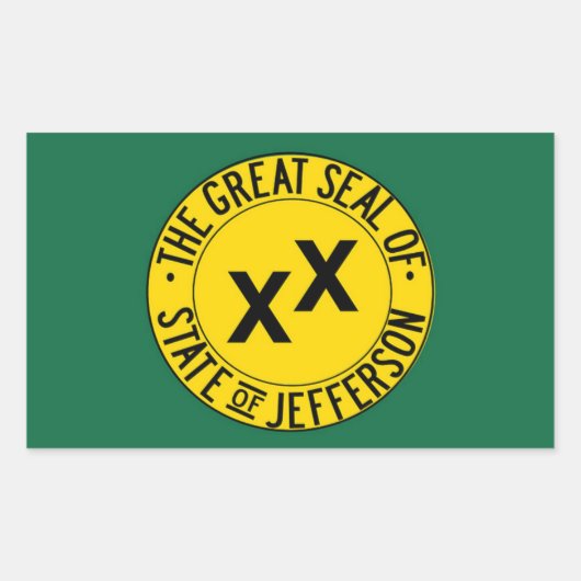 De grote vlag van de staat Jefferson, USA Rechthoekige Sticker (Voorkant)