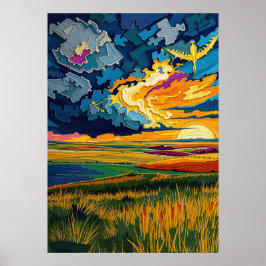 De grote vlakten – eindeloze horizon poster