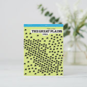 De Grote Vlakten USA-reisposter. Briefkaart (Staand voorkant)