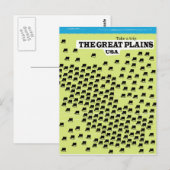 De Grote Vlakten USA-reisposter. Briefkaart (Voorkant / Achterkant)