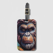 De grote voet blik van een primaat bagagelabel (Voorkant (verticaal))