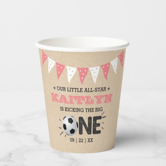 De grote.. | Voetbal 1ste verjaardag Papieren Bekers (Voorkant)