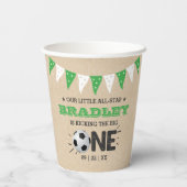 De grote.. | Voetbal 1ste verjaardag Papieren Bekers (Achterkant)