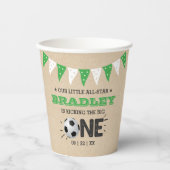 De grote.. | Voetbal 1ste verjaardag Papieren Bekers (Voorkant)