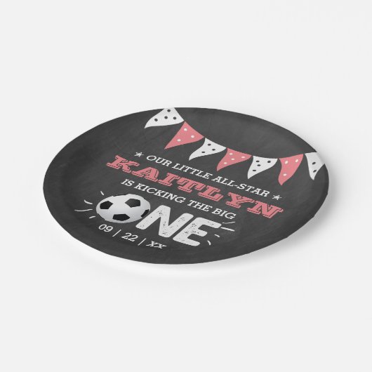 De grote.. | Voetbal 1ste verjaardag Papieren Bordje (Gekanteld)