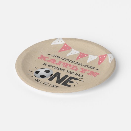 De grote.. | Voetbal 1ste verjaardag Papieren Bordje (Gekanteld)