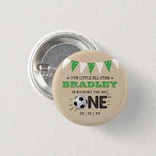De grote..   Voetbal 1ste verjaardag Ronde Button 3,2 Cm