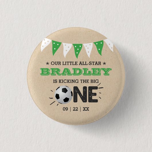 De grote.. | Voetbal 1ste verjaardag Ronde Button 3,2 Cm (Voorkant)