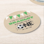 De grote.. | Voetbal 1ste verjaardag Ronde Kartonnen Onderzetter (Gebogen)
