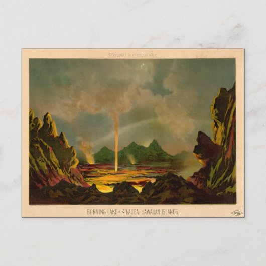 DE GROTE VOLCANO VAN KILAUEA, 16 november 1866 Briefkaart (Voorkant)