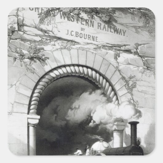 De Grote Westerne Spoorweg, 1846 Vierkante Sticker (Voorkant)