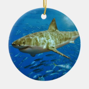 De grote witte haai Carcharodon Carcharias Keramisch Ornament
