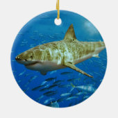 De grote witte haai Carcharodon Carcharias Keramisch Ornament (Achterkant)