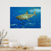 De grote witte haai Carcharodon Carcharias Poster (Keuken)