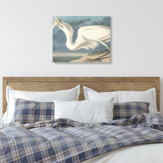 De Grote Witte Heron Canvas Afdruk (Insitu (Slaapkamer))