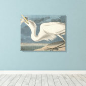 De Grote Witte Heron Canvas Afdruk (Insitu (Houten vloer))