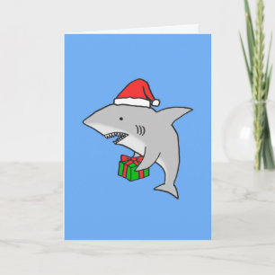 De grote Witte Kerstkaart van de Haai Feestdagen Kaart