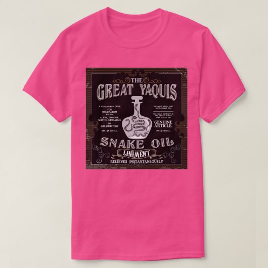 De Grote Yaquis Snake Oil T-shirt (Design voorkant)