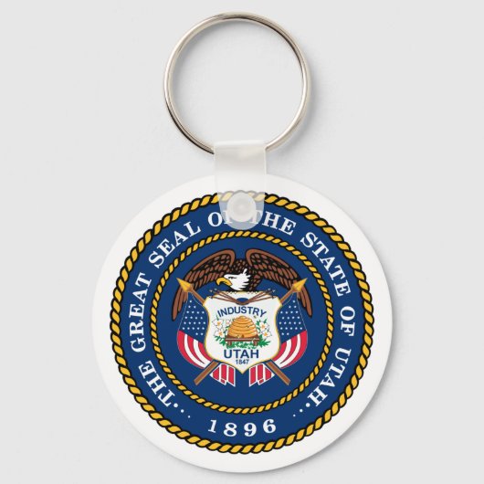 De Grote Zaal van de Staat Utah 1896 Sleutelhanger (Voorkant)