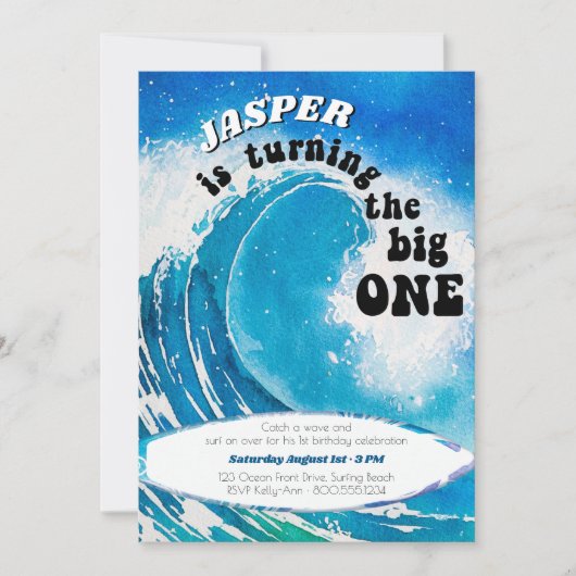 De grote zee-overdrijvende golf van één jaar kaart (Voorkant)