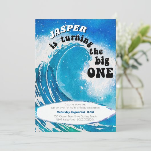 De grote zee-overdrijvende golf van één jaar kaart (Staand voorkant)