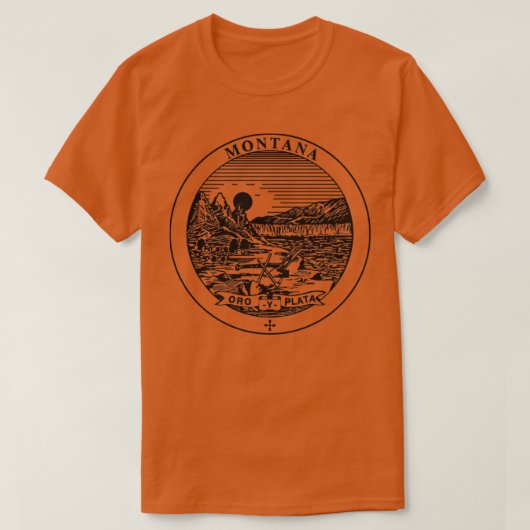 De grote zegel van de staat Montana blk T-shirt (Design voorkant)