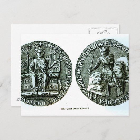 De grote zegel van Edward I Briefkaart (Voorkant / Achterkant)