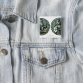 De grote zegel van Edward I Vierkante Button 5,1 Cm (In situ)