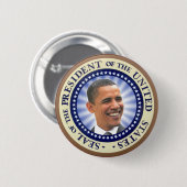 De grote zegel van Obama Magnet Ronde Button 5,7 Cm (Voorkant /achterkant)
