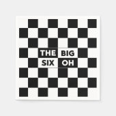 De grote zes zwarte en witte gevarieerde patronen servet (Voorkant)