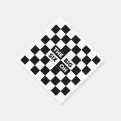 De grote zes zwarte en witte gevarieerde patronen servet (Hoek)