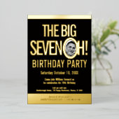 De Grote Zeven 0u. 70e geboortedag foto Folie Uitnodiging (Staand Voorkant)