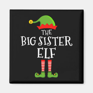 De grote zus elf grappig kerstfeest bijpassende fa magneet
