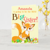 De Grote Zuster van Foxies van Lil - het Wenskaart Kaart (Gele Bloem)