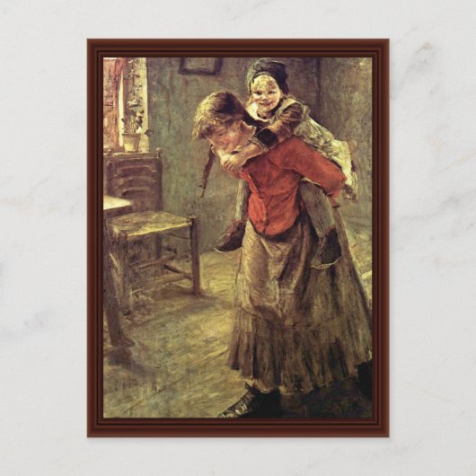 De grote zuster van Fritz Von Uhde Briefkaart (Voorkant)
