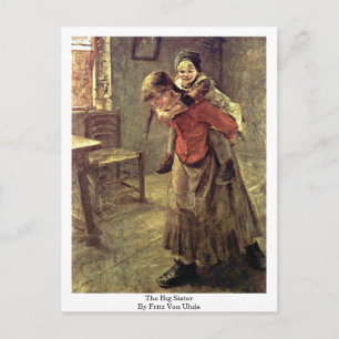 De grote zuster van Fritz Von Uhde Briefkaart