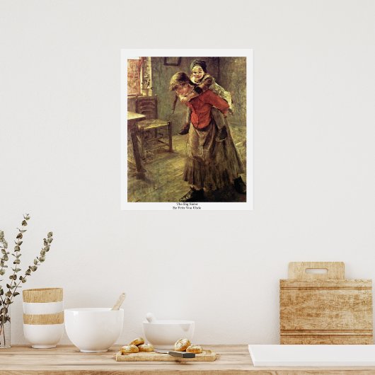 De grote zuster van Fritz Von Uhde Poster (Keuken)