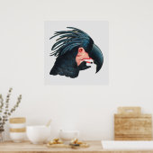 De grote zwarte kaketoe van Francois Levaillant. Poster (Keuken)