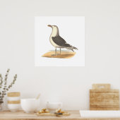 De grote zwarte meeuw (Larus marinus) Poster (Keuken)