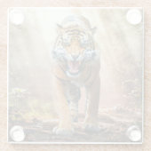 De Grotere Roaring in een Oerwoud met achtergrondv Glazen Onderzetter (Achterkant)