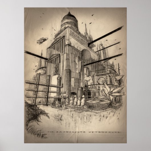 De grotere Sacramento-metropolis Poster (Voorkant)