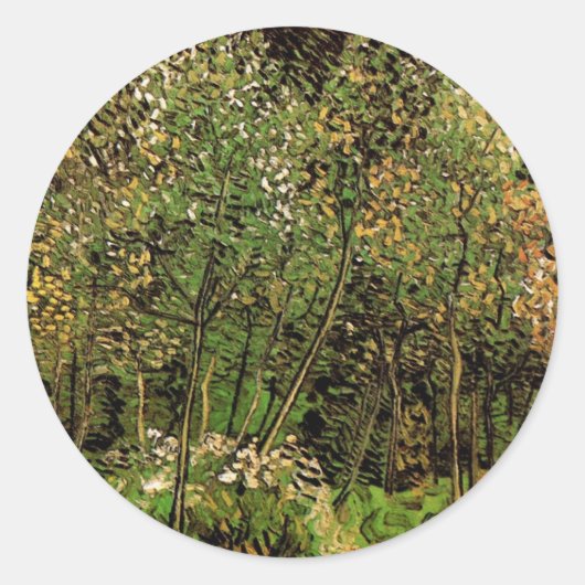 De Grove van Vincent van Gogh Ronde Sticker (Voorkant)