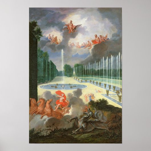 De Groven van Versailles. Uitzicht van Drakenpool Poster (Voorkant)